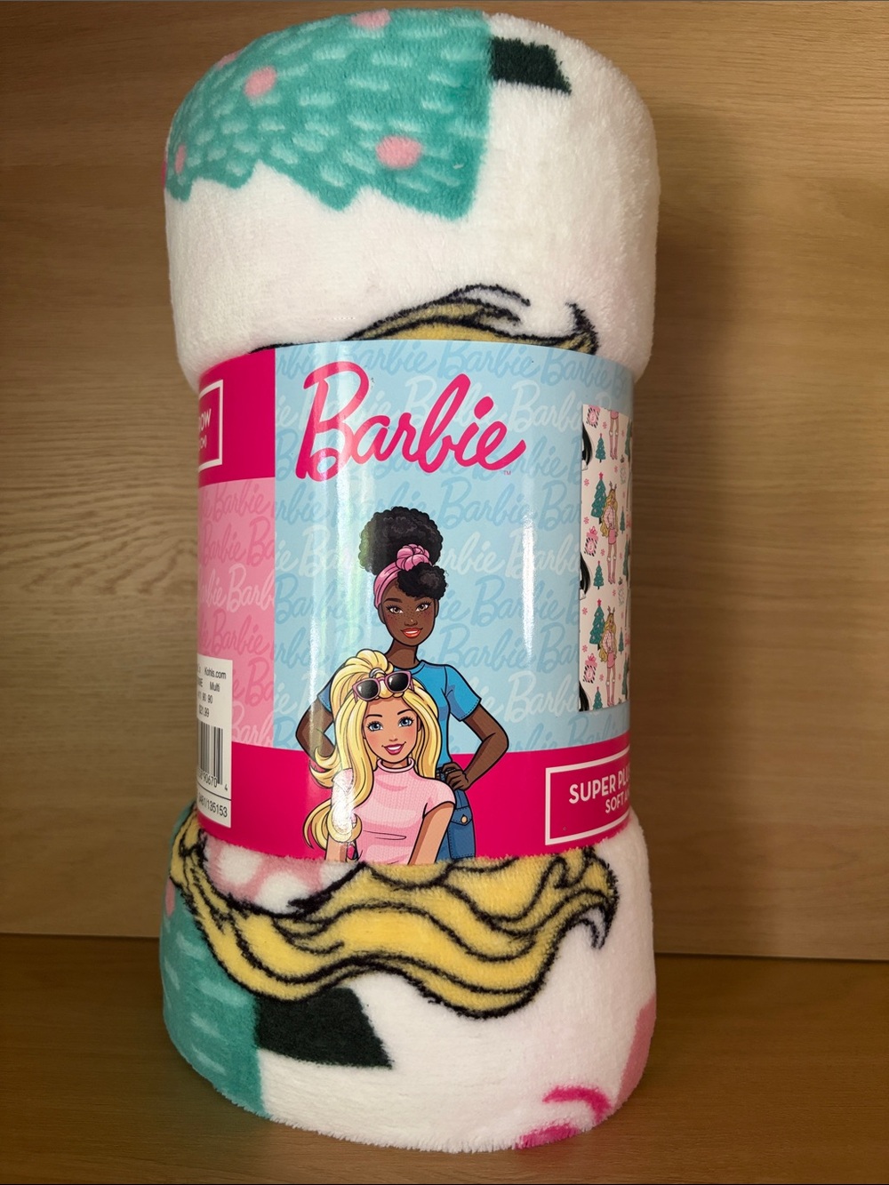 NWT• Barbie Time for Christmas Presents Super Plush Throw Blanket | 46”x60”